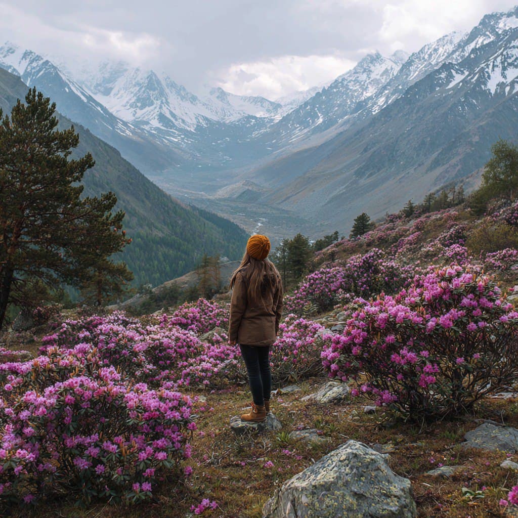 Цветение маральника и нижняя Катунь